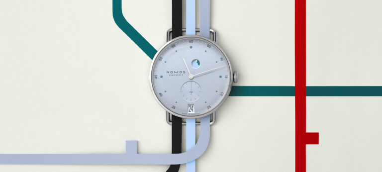 NOMOS Metro Date Power Reserve Ice Blue Watch Debuts With New In-House Movement
