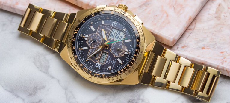 Hands-On: The Limited-Edition Citizen Promaster Air Skyhawk A-T Watch In Gold Tone Is Big, Loud Fun